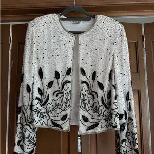 Vintage beaded Night Vogue Jacket by Mark & John - M